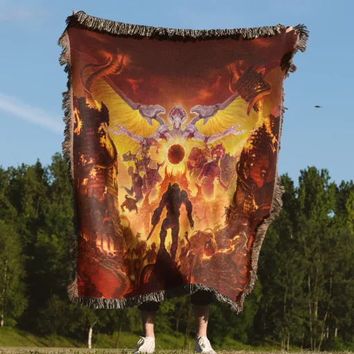 Doom Woven Tapestry Throw Blanket – Fun Wall Art, Picnic Mat, Room Decor, Perfect Gift - Image 4