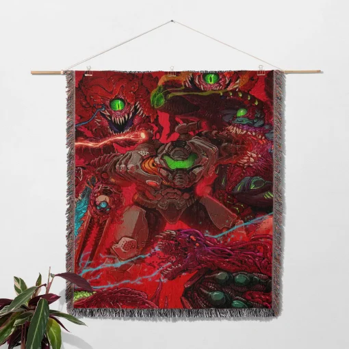 Doom Woven Tapestry Throw Blanket – Cool Wall Rug, Home Decor, Collectible Accent - Image 2