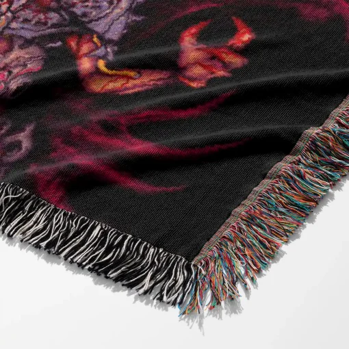 Doom Pixel Woven Tapestry Throw Blanket – Unique Wall Art, Room Decor, Cozy Throw - Image 6