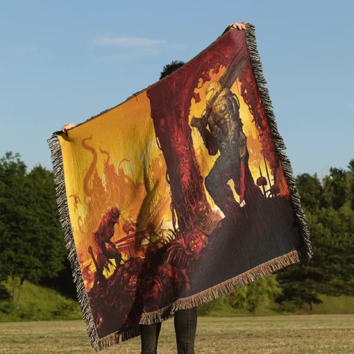 Doom Woven Tapestry Throw Blanket – Stylish Room Decor, Wall Rug, Perfect Merch Gift - Image 3