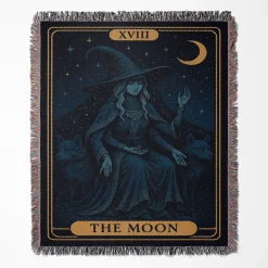 Elden Ring The Moon Game woven tapestry throw blanket, offering unique wall art design and cozy room decor, perfect as a home decor accent for Elden Ring fans.