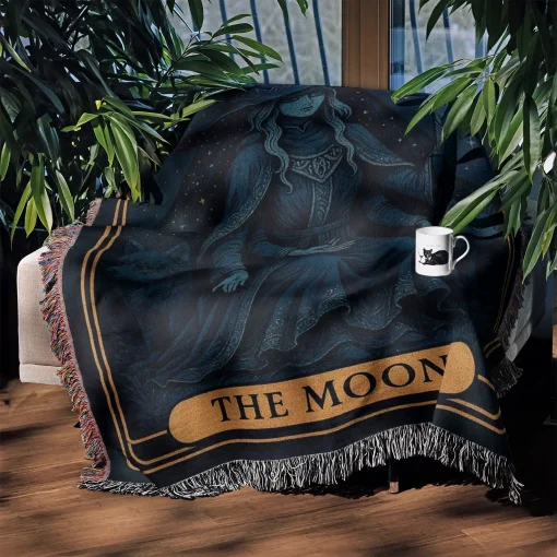 Elden The Moon Game Woven Tapestry Throw Blanket – Unique Wall Art, Cozy Room Decor, Home Decor - Image 3