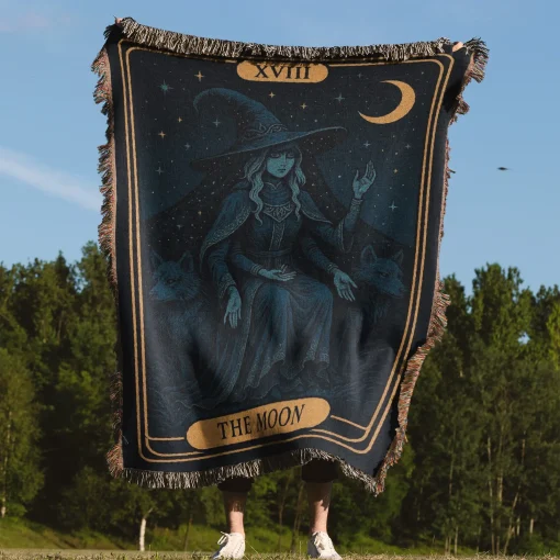 Elden The Moon Game Woven Tapestry Throw Blanket – Unique Wall Art, Cozy Room Decor, Home Decor - Image 4