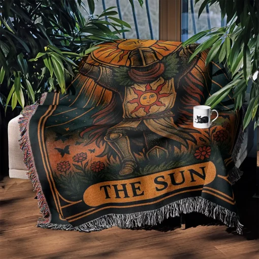 Elden The Sun Woven Tapestry Throw Blanket – Fun Wall Rug, Room Decor, Picnic Mat, Perfect Collectible - Image 3
