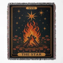 Elden Ring The Star Pixel woven tapestry throw blanket, offering cool wall art and home decor, perfect as a collectible gift for Elden Ring fans.