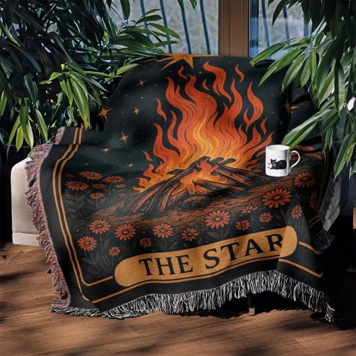 Elden The Star Pixel Woven Tapestry Throw Blanket – Cool Wall Art, Home Decor, Room Decor, Collectible Gift - Image 3