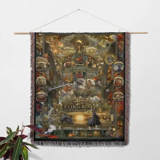 Elden Retro Pixel Woven Tapestry Throw Blanket – Collectible Wall Rug, Room Decor, Home Decor - Image 2