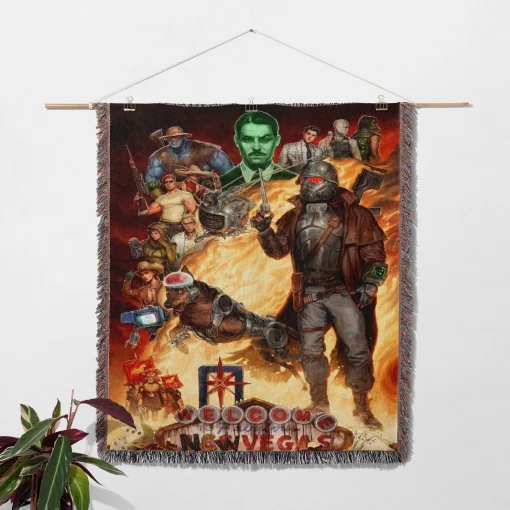 FO New Vegas Woven Tapestry Throw Blanket – Unique Wall Art, Cozy Room Decor, Home Decor Accent - Image 2