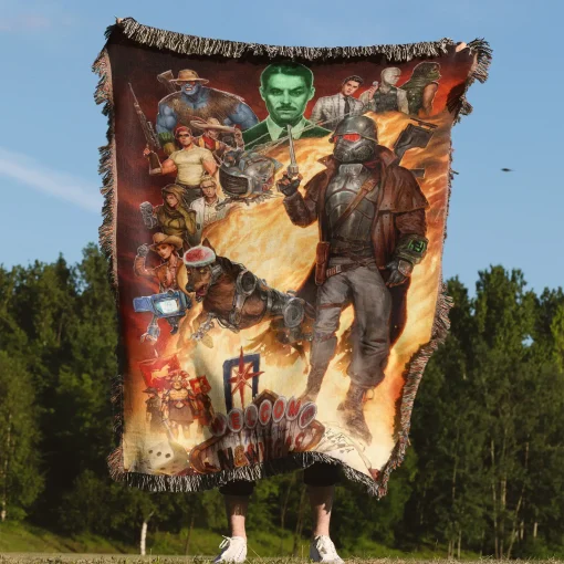 FO New Vegas Woven Tapestry Throw Blanket – Unique Wall Art, Cozy Room Decor, Home Decor Accent - Image 4