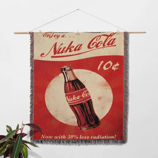 FO Nuka Cola Woven Tapestry Throw Blanket – Fun Wall Art, Picnic Mat, Room Decor, Perfect Collectible - Image 2