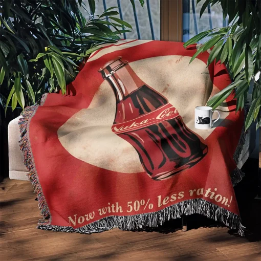 FO Nuka Cola Woven Tapestry Throw Blanket – Fun Wall Art, Picnic Mat, Room Decor, Perfect Collectible - Image 3