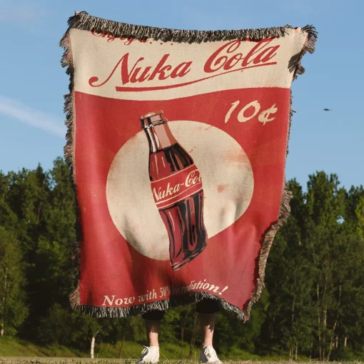 FO Nuka Cola Woven Tapestry Throw Blanket – Fun Wall Art, Picnic Mat, Room Decor, Perfect Collectible - Image 4