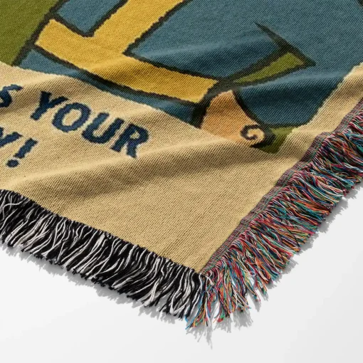 FO Retro Poster Woven Tapestry Throw Blanket – Unique Wall Art, Room Decor, Collectible Accent - Image 6
