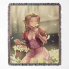 Aerith woven tapestry throw blanket, offering unique wall art and cozy home decor, making it the perfect gift for Aerith fans.
