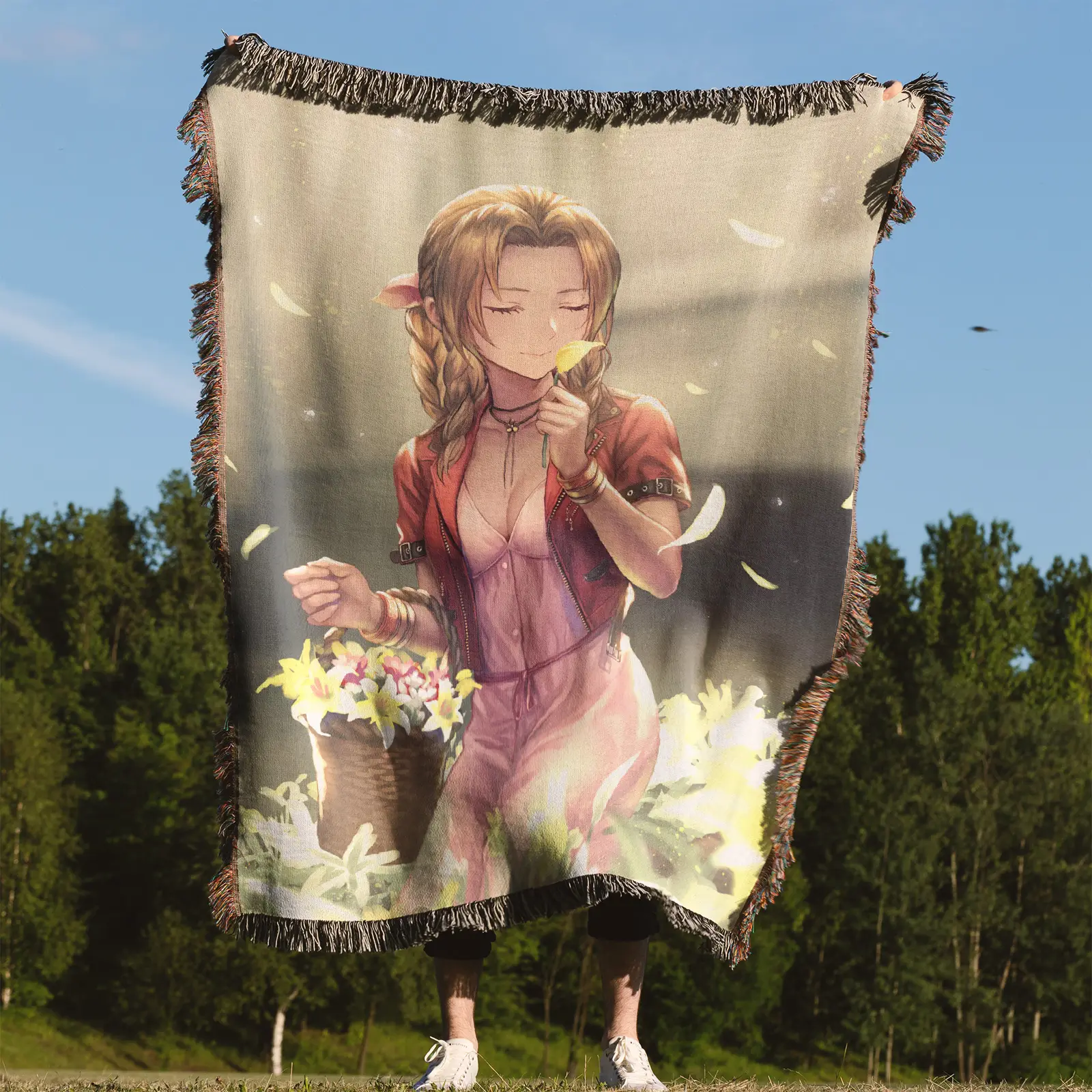 Aerith Woven Tapestry Throw Blanket – Unique Wall Art, Room Decor, Cozy Home Decor - Image 4
