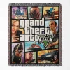GTA CD Cover woven tapestry throw blanket, offering unique wall art and cozy home decor, making it the perfect gift for GTA fans.