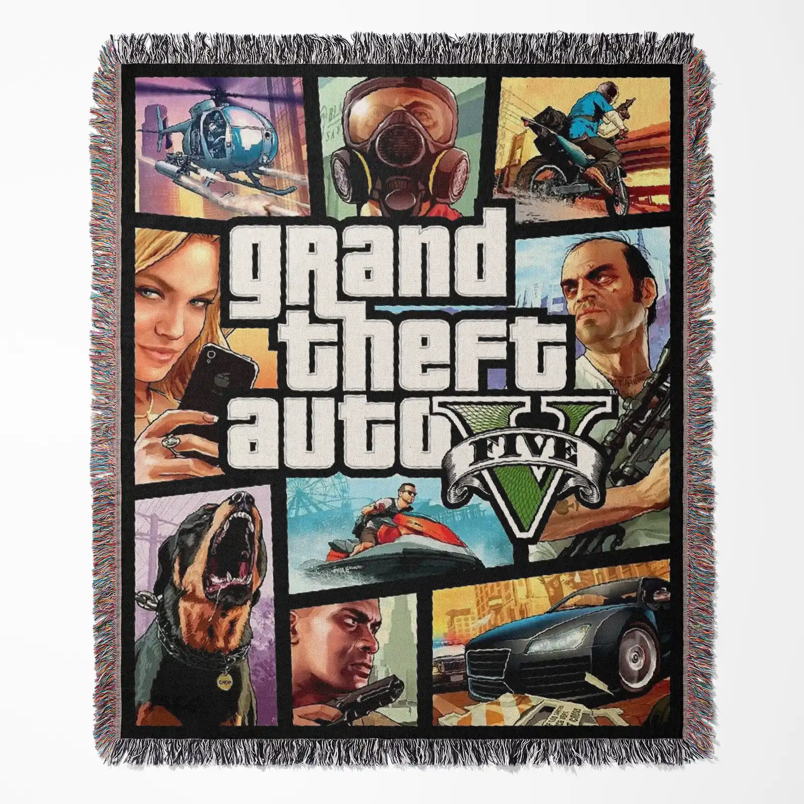 Grand Auto Theft Woven Tapestry