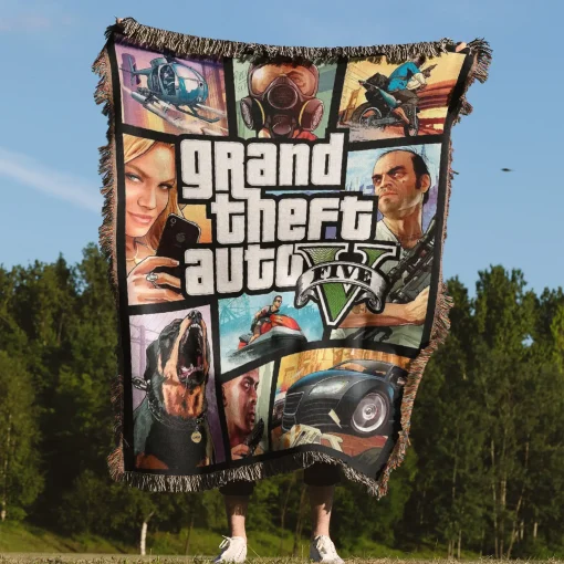 GTA CD Cover Woven Tapestry Throw Blanket – Unique Wall Art, Room Decor, Cozy Home Decor, Perfect Gift - Image 4