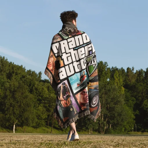 GTA CD Cover Woven Tapestry Throw Blanket – Unique Wall Art, Room Decor, Cozy Home Decor, Perfect Gift - Image 5