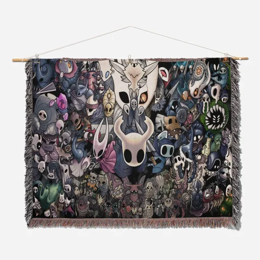 Hollow Game Pixel Woven Tapestry Throw Blanket – Fun Wall Rug, Room Decor, Cozy Home Decor - Image 2
