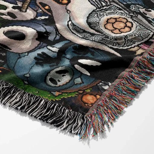 Hollow Game Pixel Woven Tapestry Throw Blanket – Fun Wall Rug, Room Decor, Cozy Home Decor - Image 6