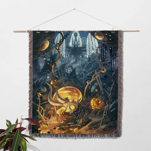 Hollow Game Woven Tapestry Throw Blanket – Unique Wall Art, Room Decor, Home Decor, Collectible Merch - Image 2