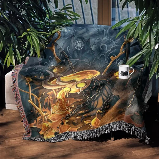 Hollow Game Woven Tapestry Throw Blanket – Unique Wall Art, Room Decor, Home Decor, Collectible Merch - Image 3