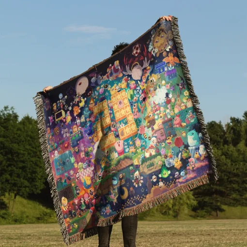 Kirby Woven Tapestry Throw Blanket – Cute Wall Art, Cozy Room Decor, Home Decor, Perfect Gift - Image 3