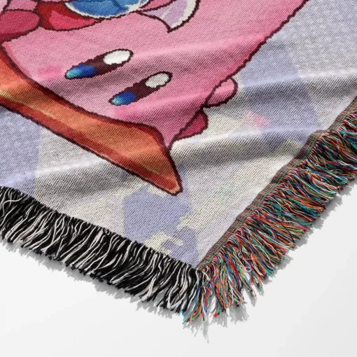 Kirby Retro Woven Tapestry Throw Blanket – Stylish Wall Rug, Room Decor, Collectible Merch - Image 6