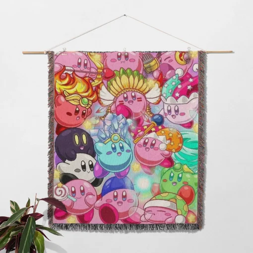 Kirby Woven Tapestry Throw Blanket – Unique Room Decor, Wall Art, Cozy Home Decor - Image 2