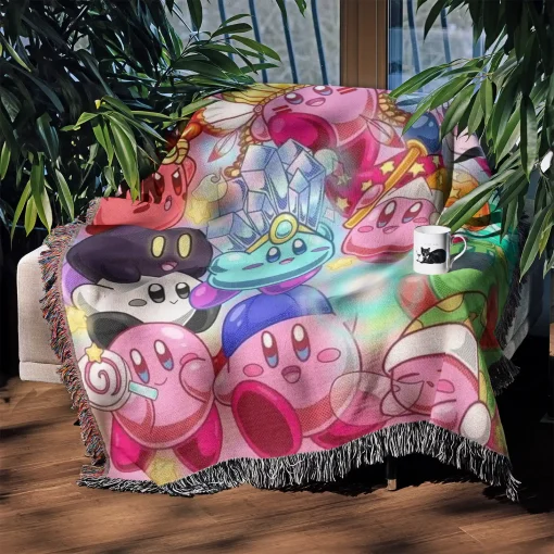 Kirby Woven Tapestry Throw Blanket – Unique Room Decor, Wall Art, Cozy Home Decor - Image 3