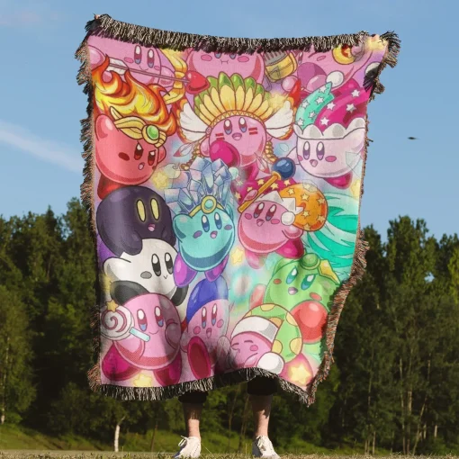 Kirby Woven Tapestry Throw Blanket – Unique Room Decor, Wall Art, Cozy Home Decor - Image 4