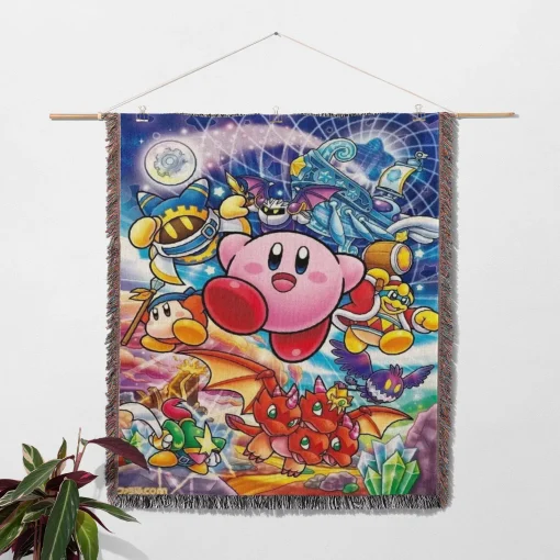 Kirby Retro Game Woven Tapestry Throw Blanket – Epic Wall Rug, Room Decor, Collectible Accent - Image 2