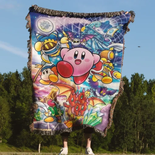 Kirby Retro Game Woven Tapestry Throw Blanket – Epic Wall Rug, Room Decor, Collectible Accent - Image 4