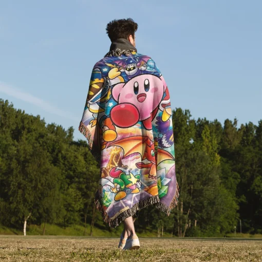 Kirby Retro Game Woven Tapestry Throw Blanket – Epic Wall Rug, Room Decor, Collectible Accent - Image 5
