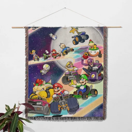 Mario Kart Woven Tapestry Throw Blanket – Fun Wall Art, Cozy Room Decor, Home Decor, Perfect Gift - Image 2