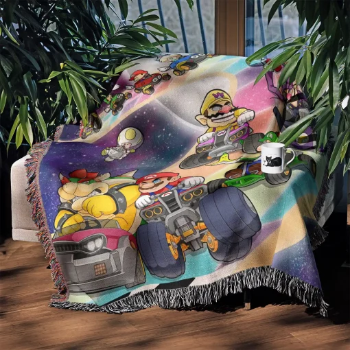 Mario Kart Woven Tapestry Throw Blanket – Fun Wall Art, Cozy Room Decor, Home Decor, Perfect Gift - Image 3