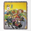 Mario Kart Pixel woven tapestry throw blanket, offering unique wall art design, room decor, and picnic mat functionality, perfect as a collectible accent for Mario Kart fans.