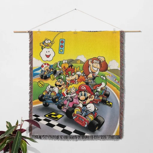 Mario Kart Pixel Woven Tapestry Throw Blanket – Unique Wall Art, Room Decor, Picnic Mat, Perfect Collectible - Image 2