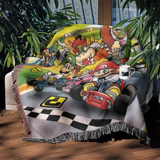 Mario Kart Pixel Woven Tapestry Throw Blanket – Unique Wall Art, Room Decor, Picnic Mat, Perfect Collectible - Image 3