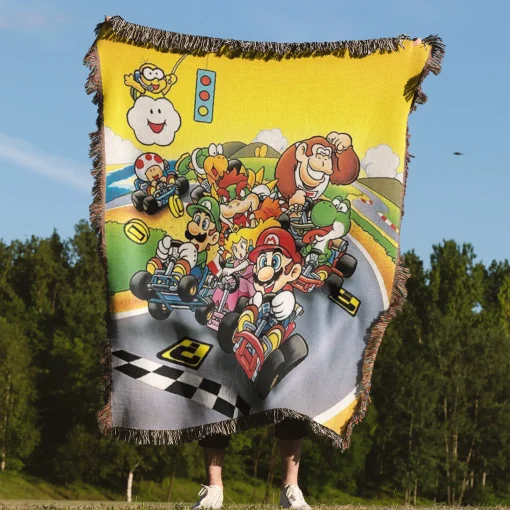 Mario Kart Pixel Woven Tapestry Throw Blanket – Unique Wall Art, Room Decor, Picnic Mat, Perfect Collectible - Image 4