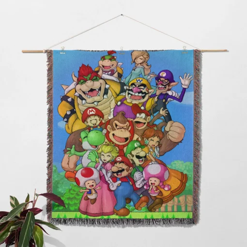 Mario Woven Tapestry Throw Blanket – Cute Wall Art, Room Decor, Cozy Home Decor, Perfect Gift - Image 2