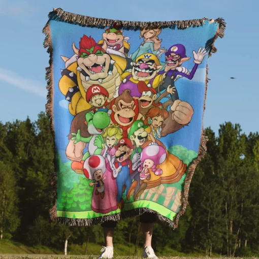 Mario Woven Tapestry Throw Blanket – Cute Wall Art, Room Decor, Cozy Home Decor, Perfect Gift - Image 4