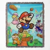 Super Mario woven tapestry throw blanket, featuring epic wall rug design and room decor, perfect as a collectible item for Super Mario fans.