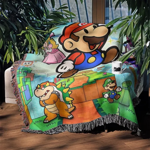 Super Mario Woven Tapestry Throw Blanket – Epic Wall Rug, Room Decor, Collectible Merch - Image 3