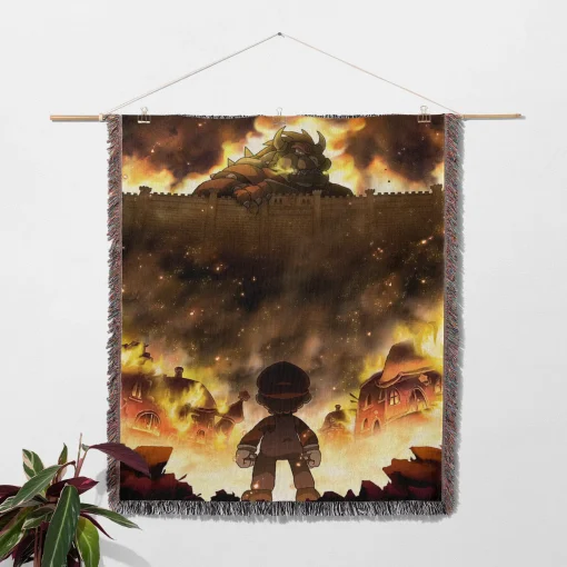 Mario Retro Woven Tapestry Throw Blanket – Stylish Wall Art, Room Decor, Cozy Home Decor, Perfect Collectible - Image 2