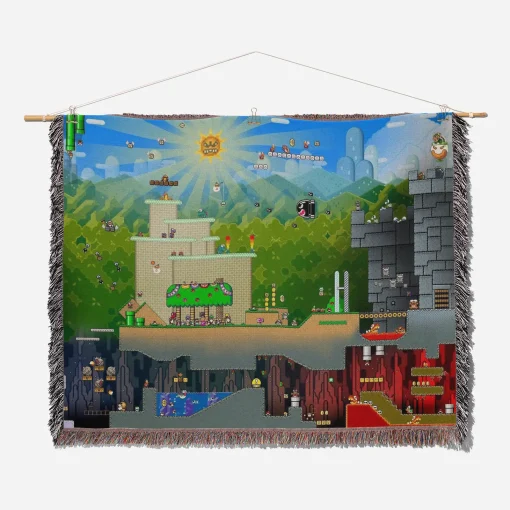Mario Woven Tapestry Throw Blanket – Cute Wall Art, Room Decor, Cozy Home Decor, Perfect Gift - Image 2