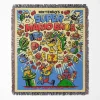 Mario Retro Poster woven tapestry throw blanket, offering stylish wall rug design and room decor, perfect as a collectible item for Mario fans.