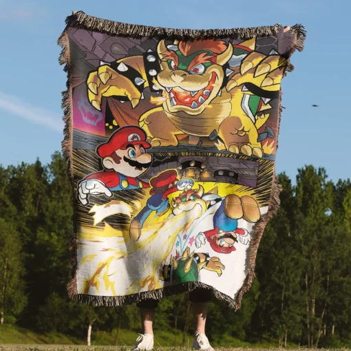 Mario Woven Tapestry Throw Blanket – Cute Wall Art, Room Decor, Cozy Home Decor, Perfect Gift - Image 4
