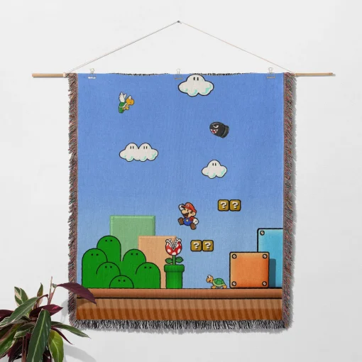 Super Mario Woven Tapestry Throw Blanket – Stylish Wall Rug, Room Decor, Collectible Merch - Image 2